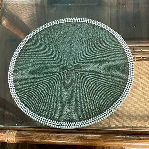 Pier1 Imports Vintage 15” Round  Beaded Placemat